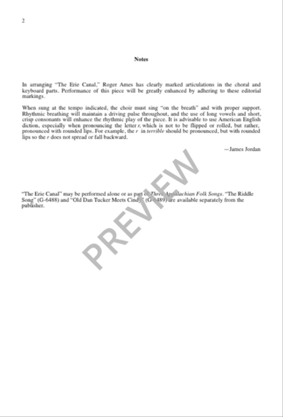 The Erie Canal SSATB scores gallery preview page 2