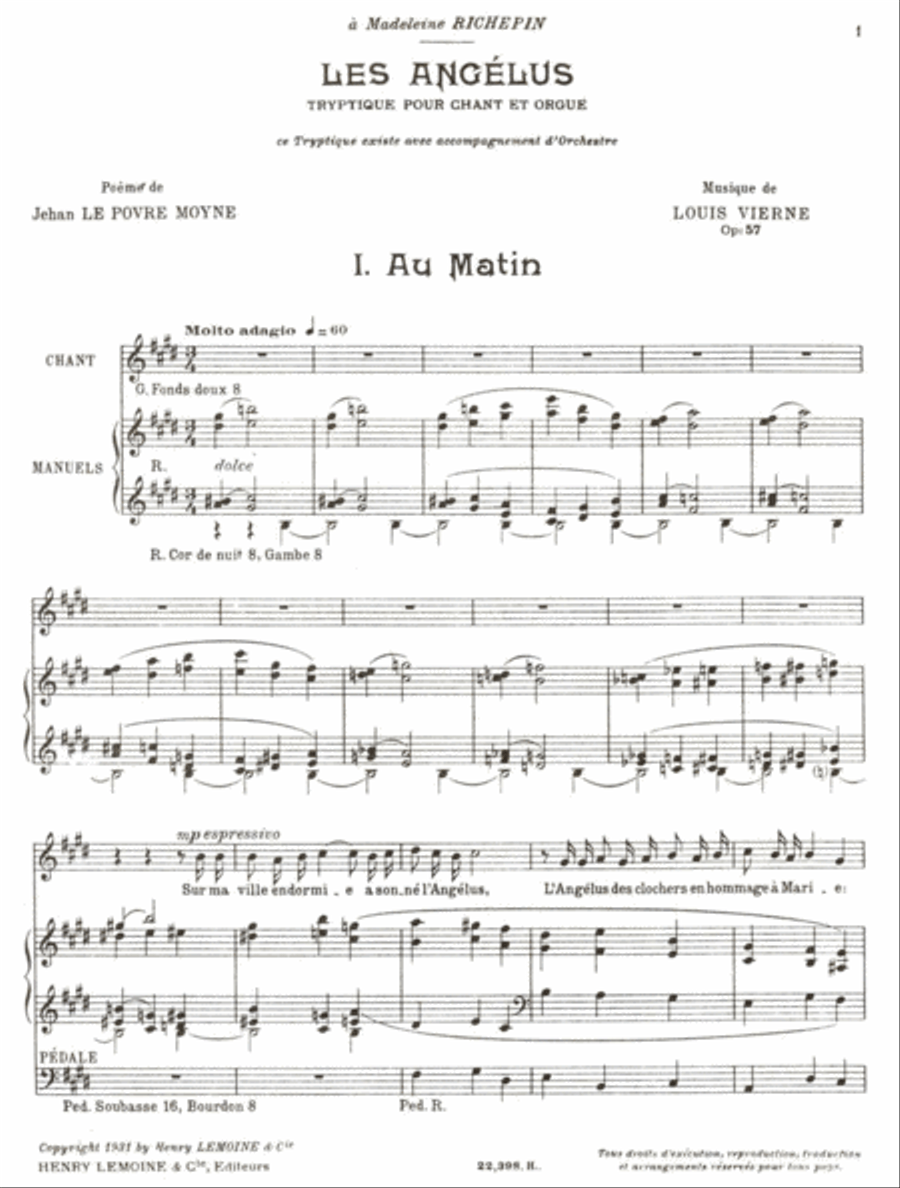 Les Angelus Op. 57 Voice scores gallery preview page 2