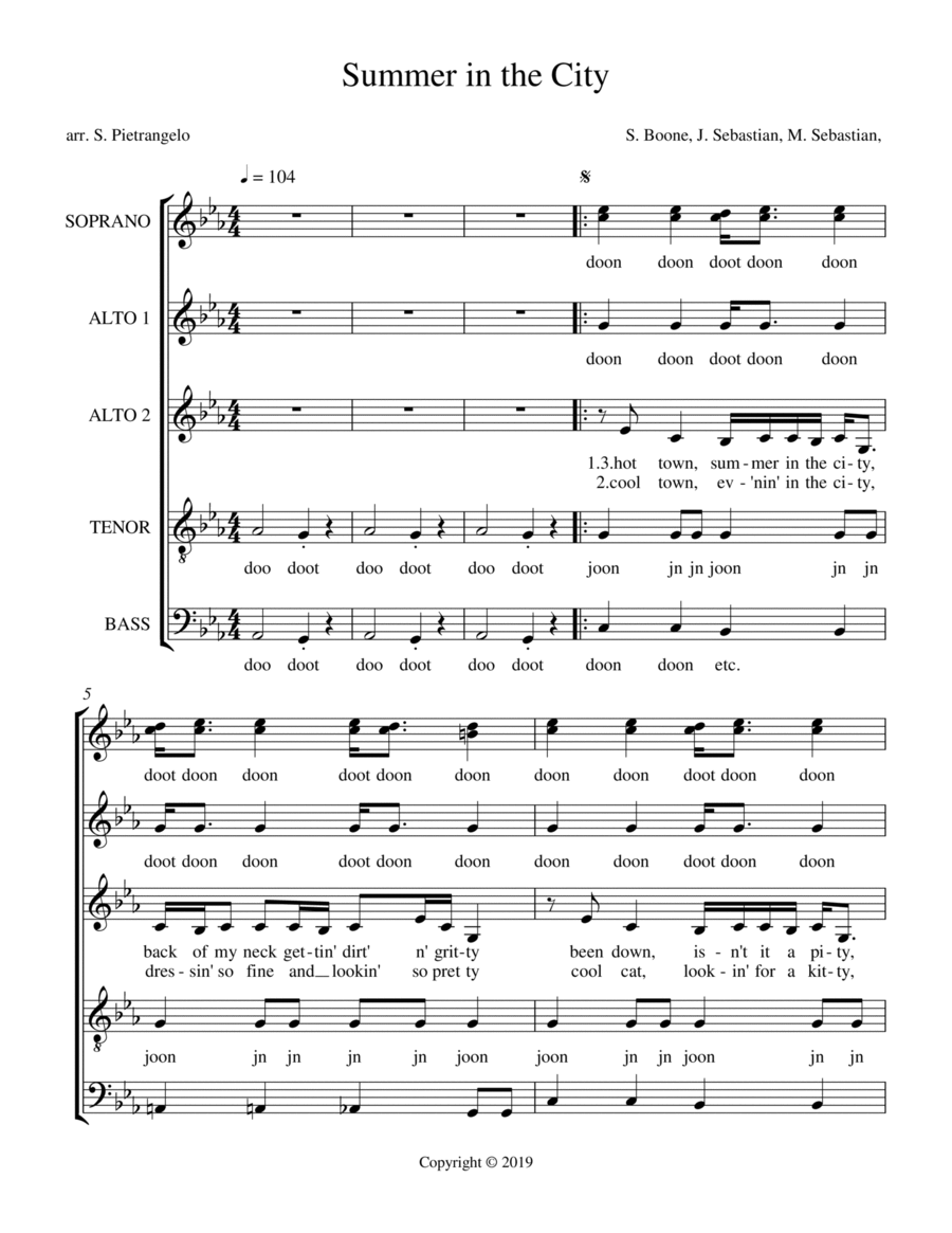 Summer In The City 4-Part scores gallery preview page 1
