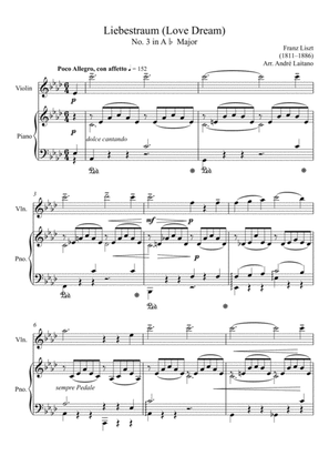 Book cover for Franz Liszt - Lieberstraum (Love Dream) - Violin Solo