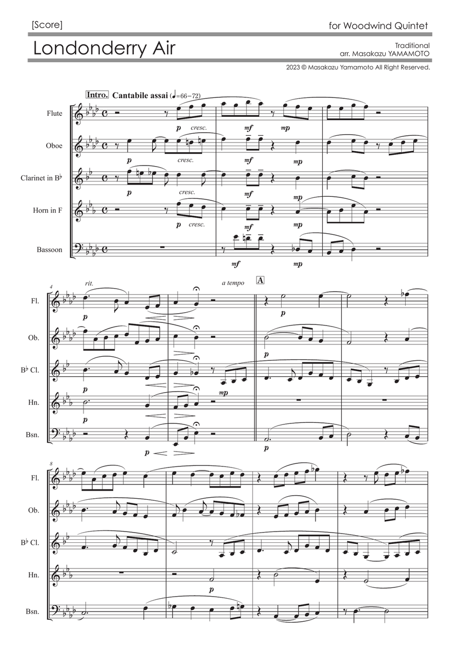 Londonderry Air (Danny Boy) [Woodwind Quintet] Woodwind Quintet scores gallery preview page 1