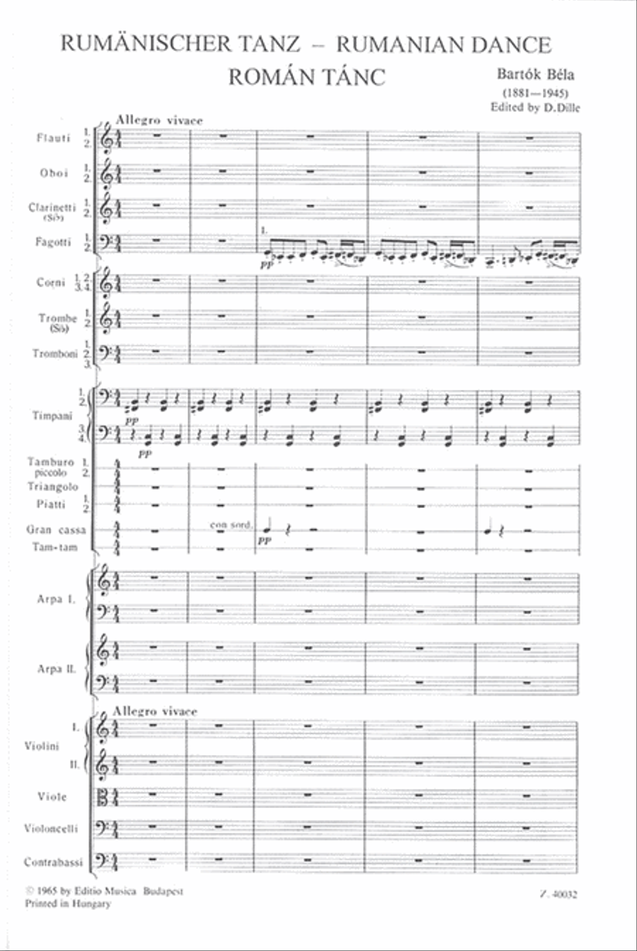 Rumänischer Tanz für Orchester Orchestra scores gallery preview page 2