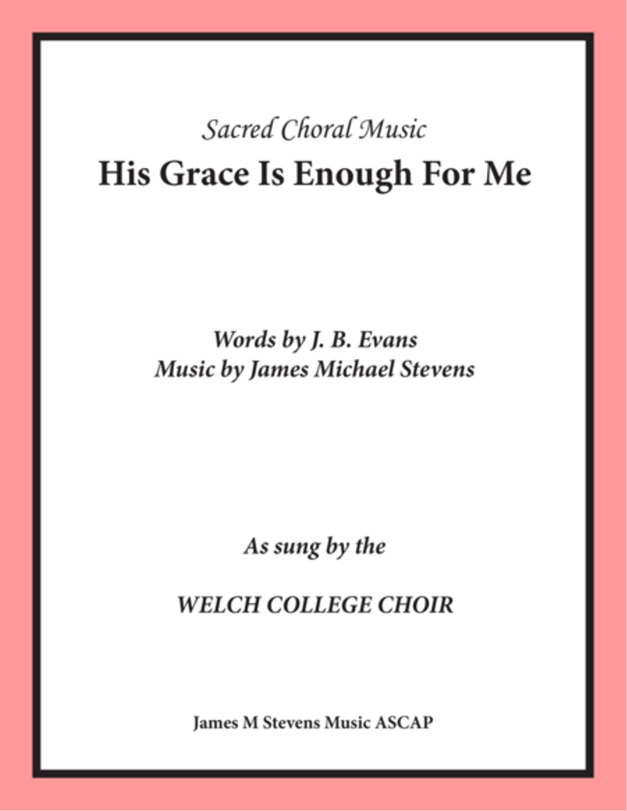 His Grace Is Enough For Me 4-Part scores gallery preview page 1