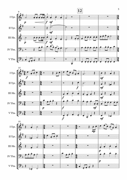"The Twelve Days Of Christmas" Brass Quintet arr. Adrian Wagner image number null