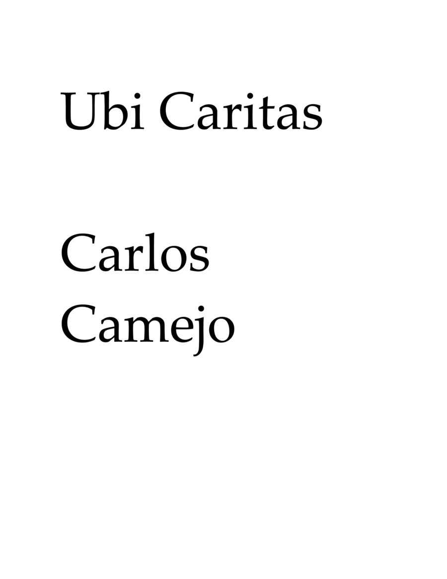 Ubi Caritas (where there is charity and love) image number null