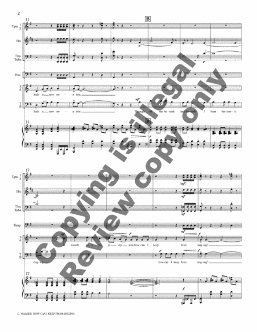 How Can I Keep from Singing? (SATB Brass Version Full Score) 4-Part scores gallery preview page 8