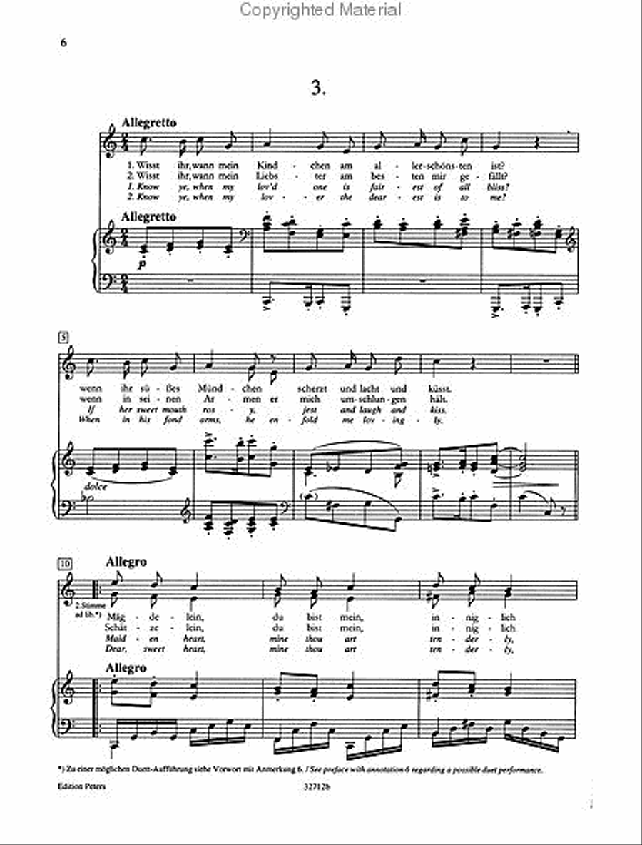 Zigeunerlieder op. 103 (Arr. for Solo Voice and Piano by the Comp.) (Med. Voice) Voice Solo scores gallery preview page 3