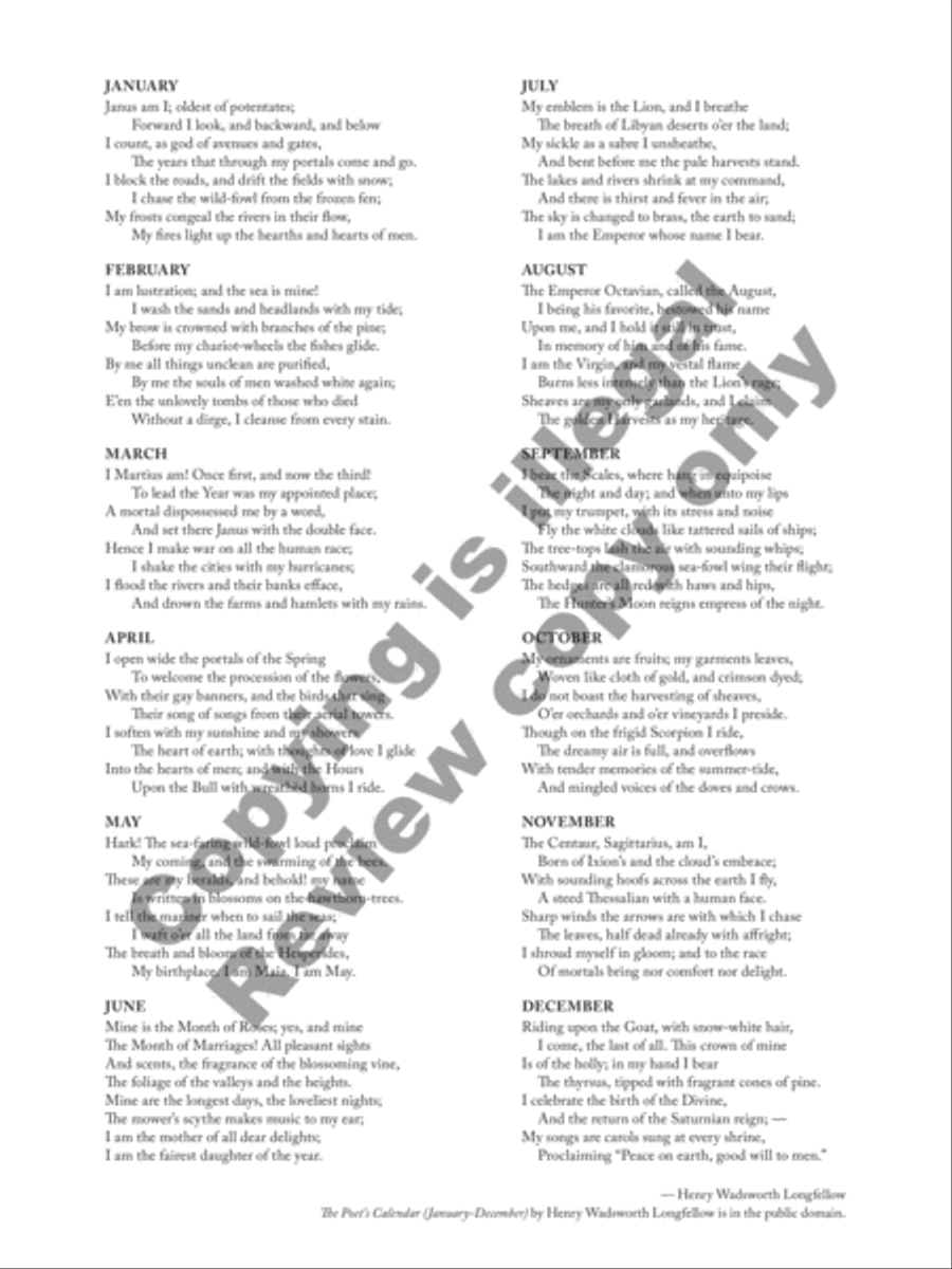 The Poet's Calendar Tenor Voice scores gallery preview page 24