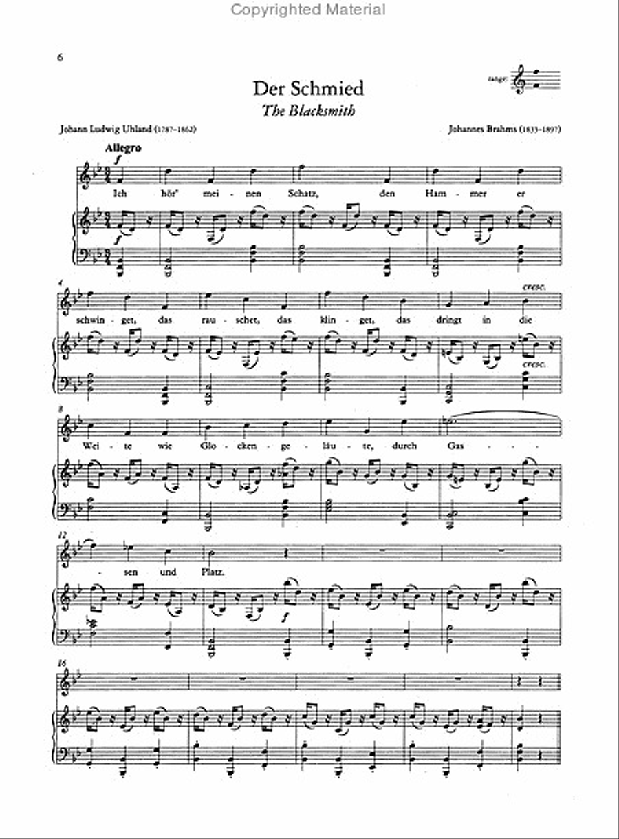 German Lieder of the 19th Century (Medium/Low Voice) Low Voice scores gallery preview page 3