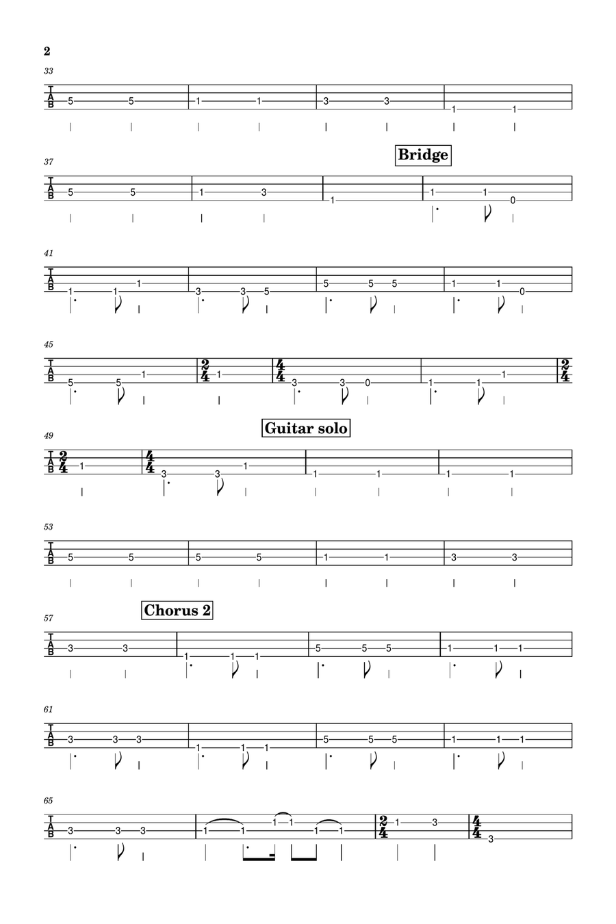 Making Love Out Of Nothing At All Bass Guitar Tablature scores gallery preview page 2