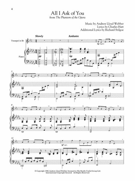 Broadway Songs for Classical Players - Trumpet and Piano