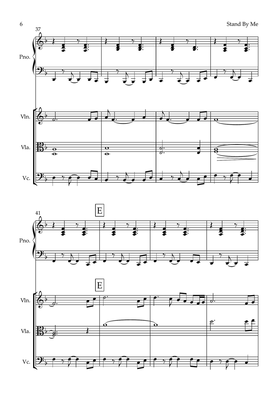 Stand By Me Piano Quartet scores gallery preview page 6