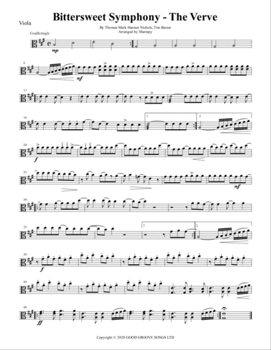 Bittersweet Symphony Bittersweet Symphony String Quartet scores gallery preview page 3