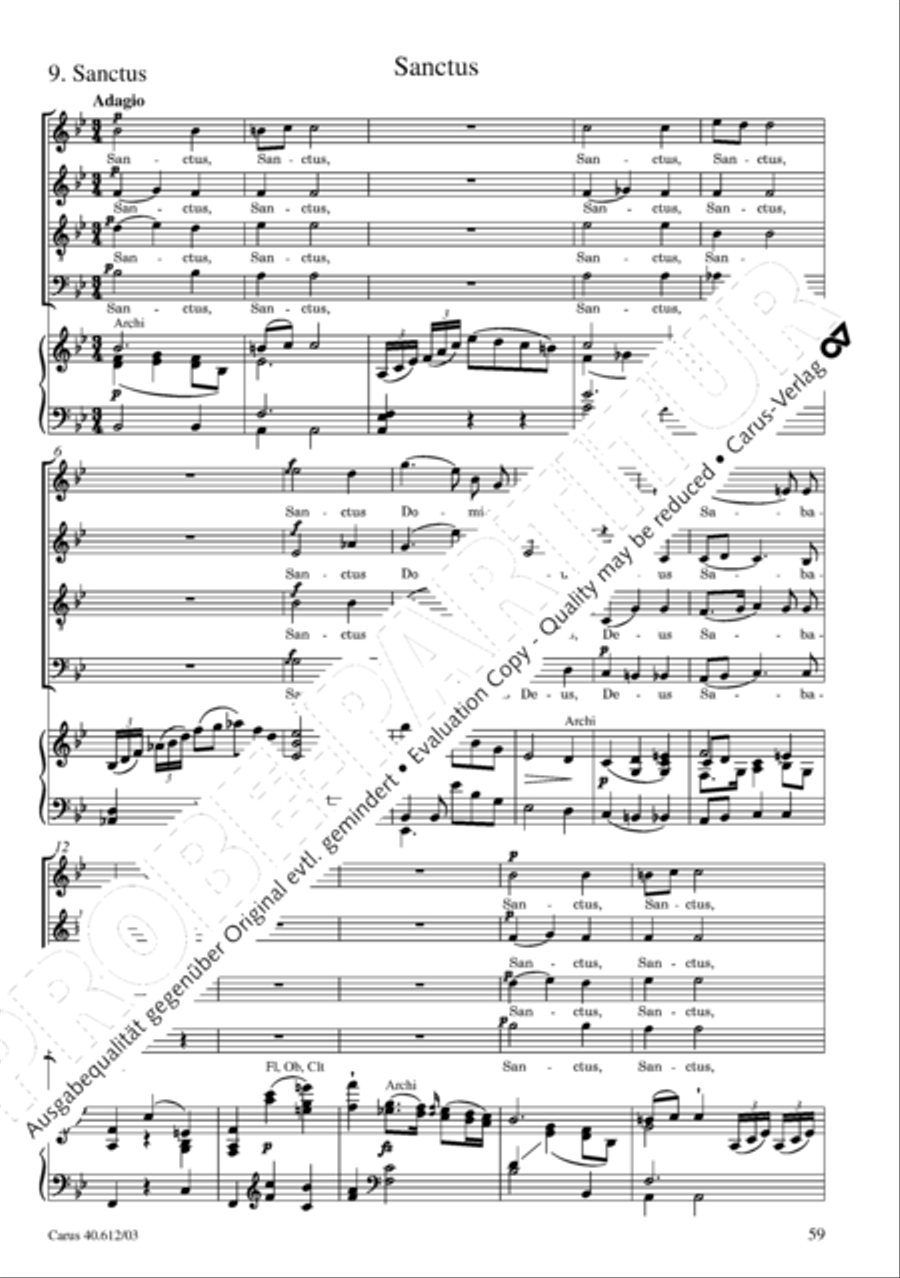 Harmoniemesse in B 4-Part scores gallery preview page 60