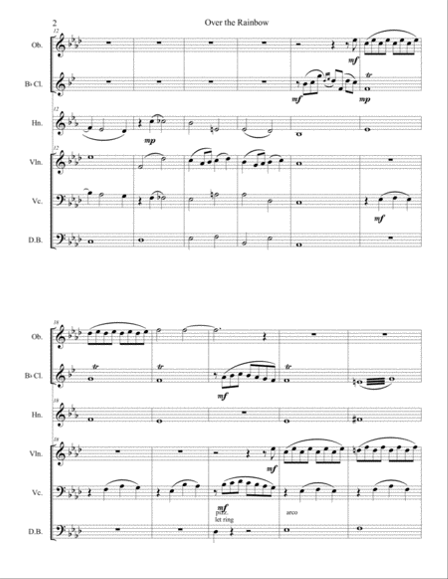 Over The Rainbow (from The Wizard Of Oz) Small Ensemble scores gallery preview page 2