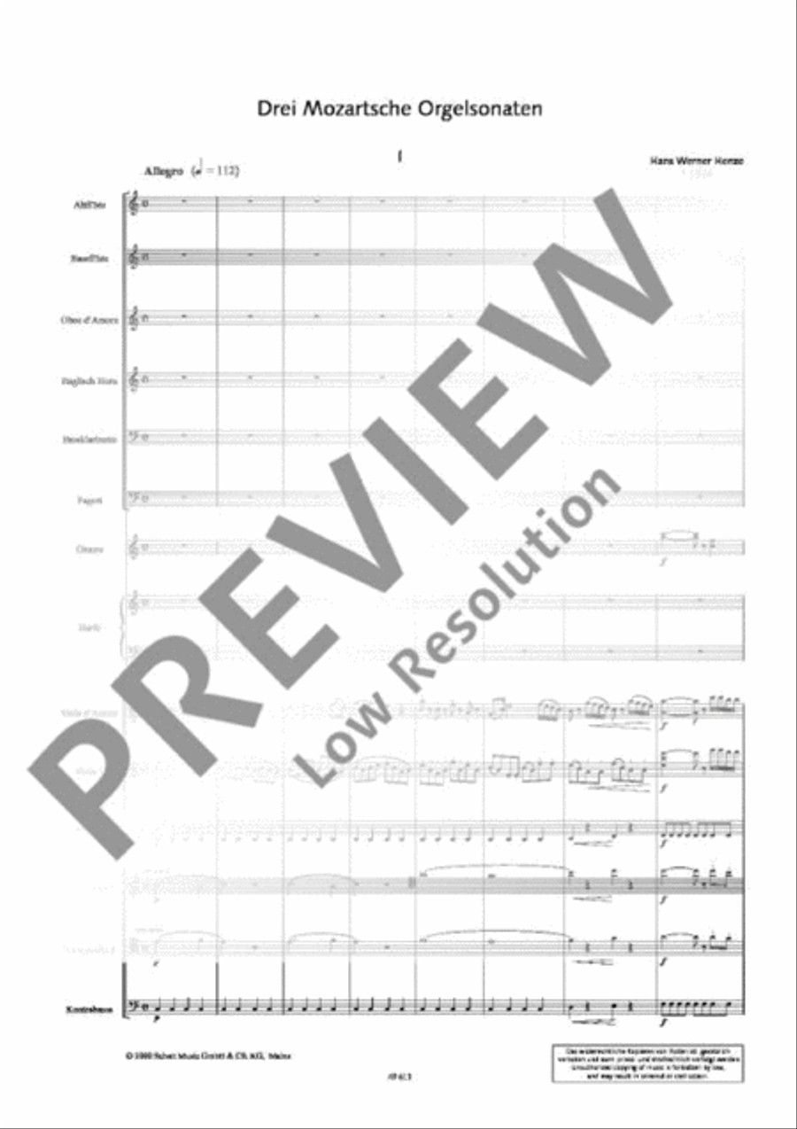 Three Mozart Organ Sonatas Oboe scores gallery preview page 6