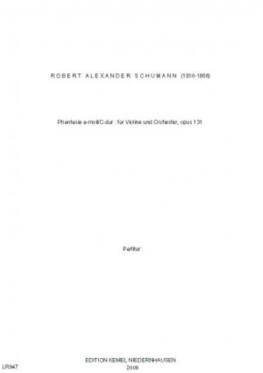 Phantasie a-moll/C-dur Orchestra scores gallery preview page 1