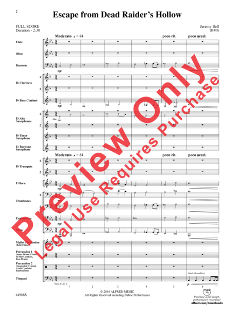 Escape from Dead Raider's Hollow Concert Band scores gallery preview page 3