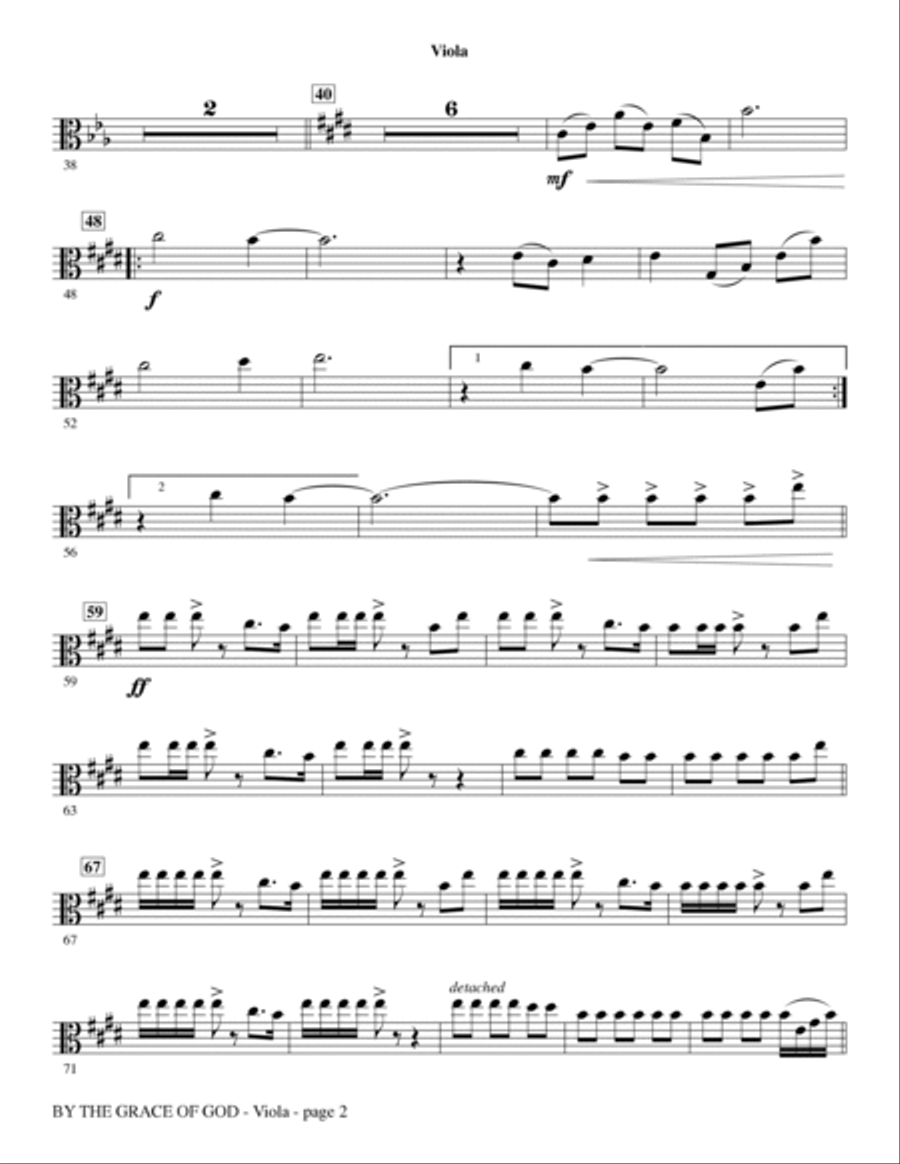 By The Grace Of God - Viola Choir scores gallery preview page 2