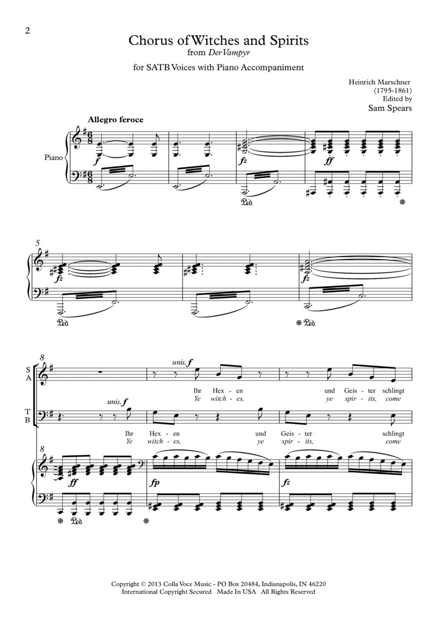 Chorus of Witches and Spirits 4-Part scores gallery preview page 1