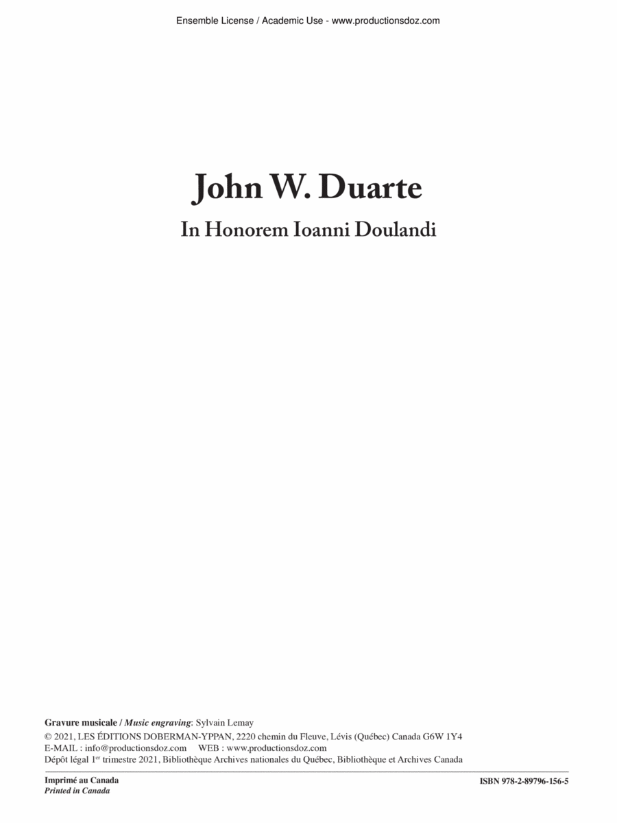 In Honorem Ioanni Doulandi, Op. 97 Classical Guitar scores gallery preview page 1