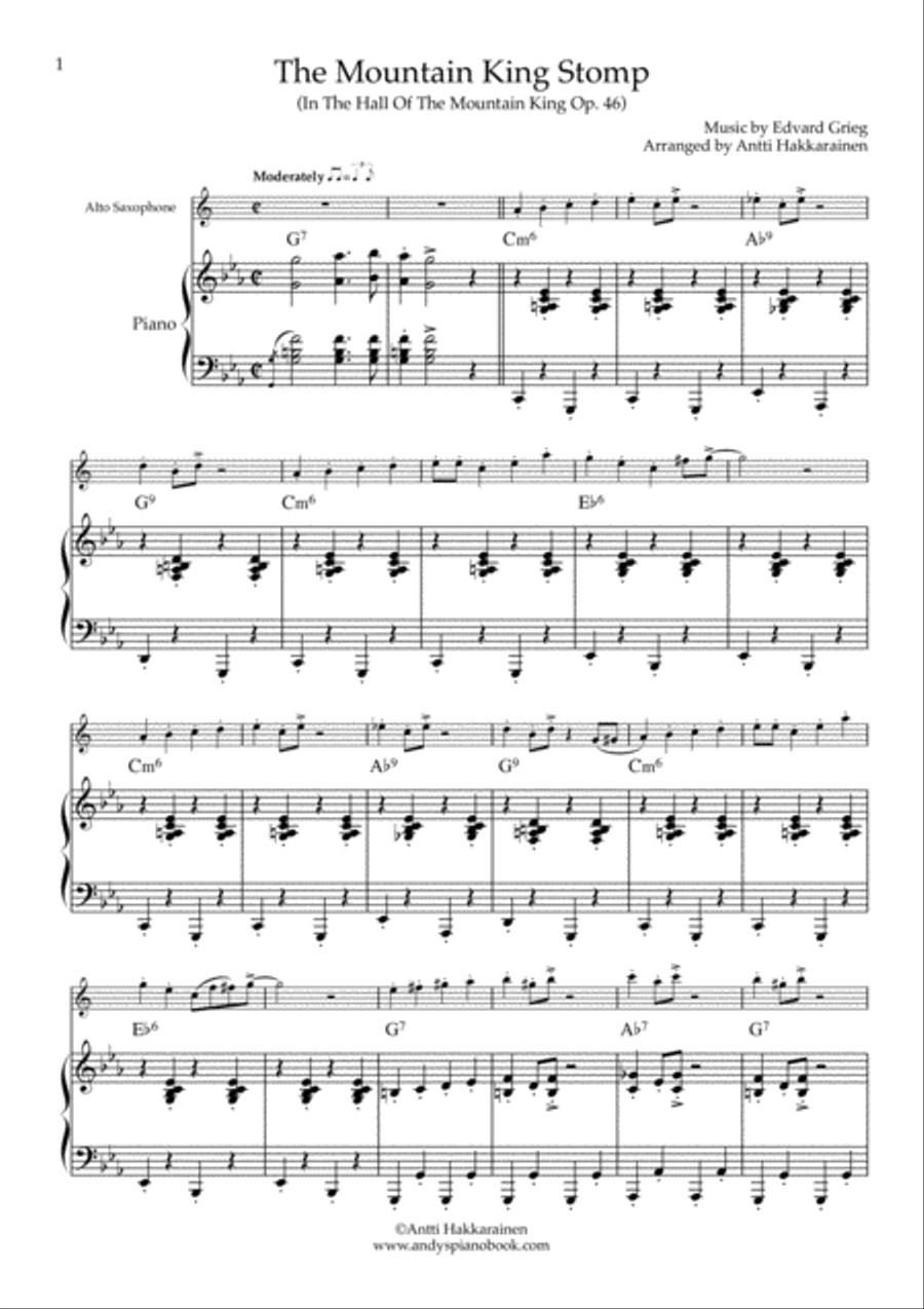 The Mountain King Stomp (In The Hall Of The Mountain King) - Alto Saxophone & Piano Alto Saxophone scores gallery preview page 2