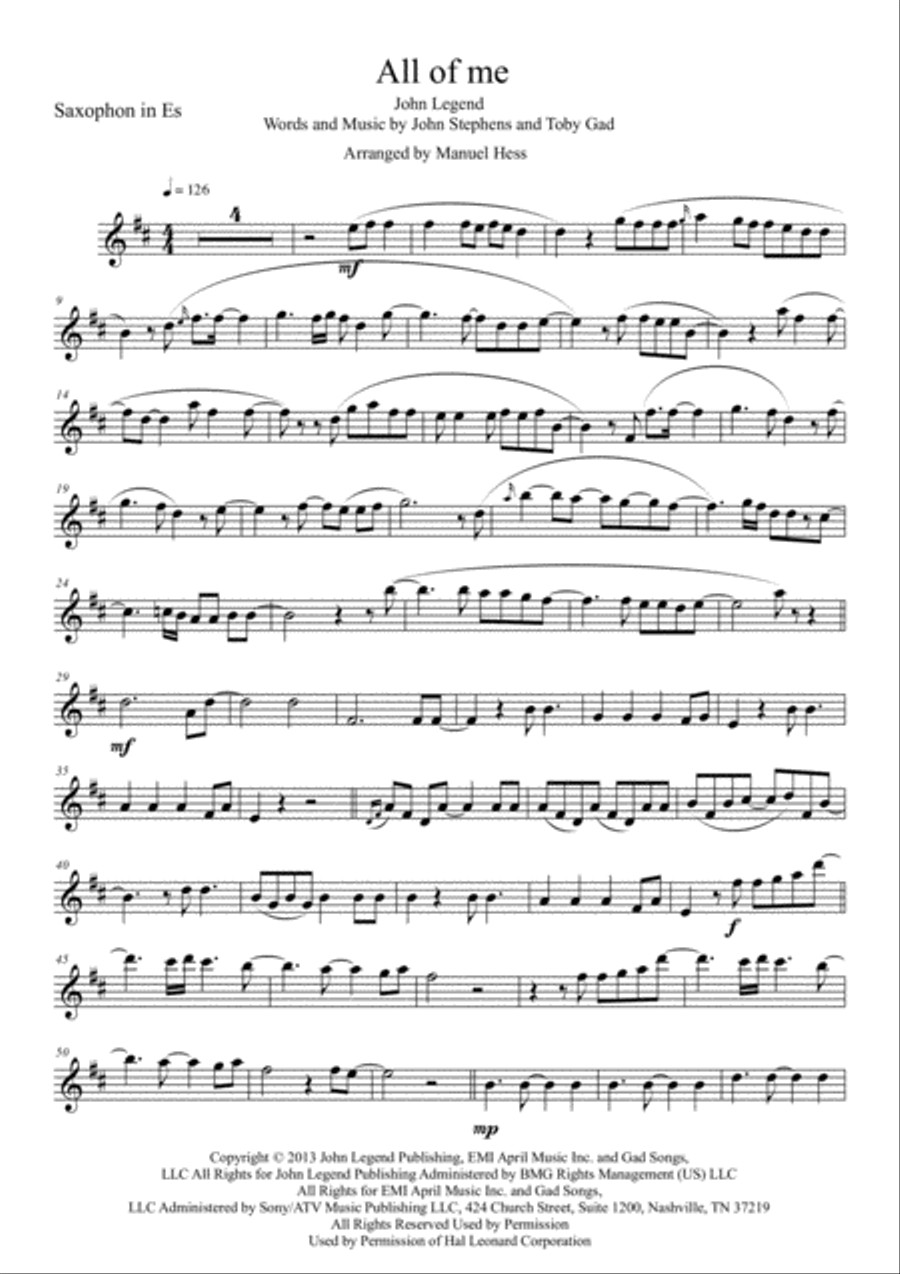All Of Me Small Ensemble scores gallery preview page 1