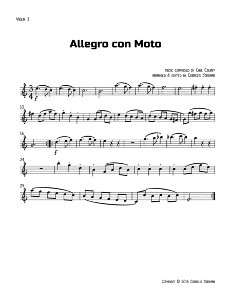 Allegro con Moto, for violin trio
