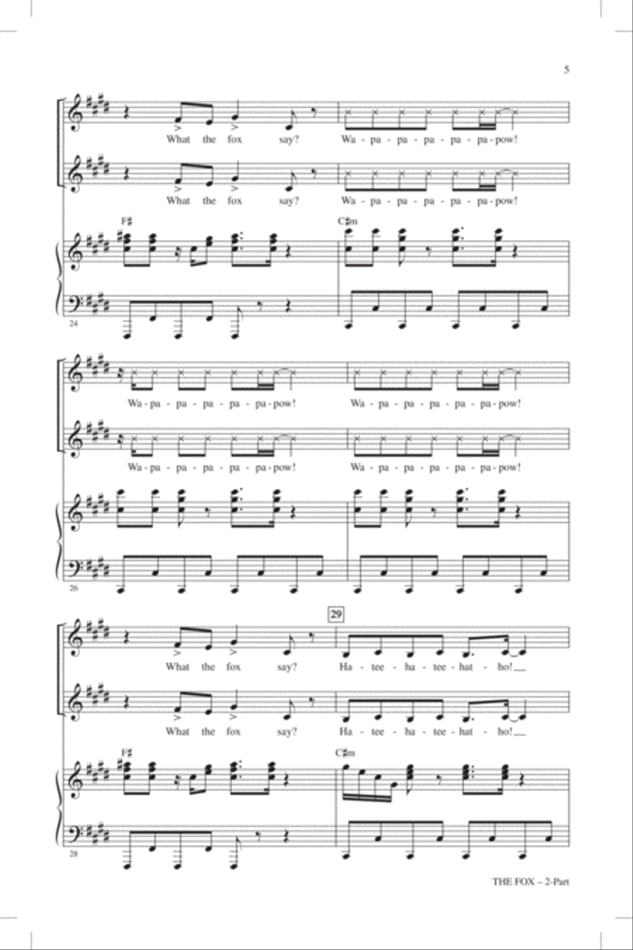 The Fox (What Does The Fox Say?) (arr. Mark Brymer) 2-Part scores gallery preview page 4