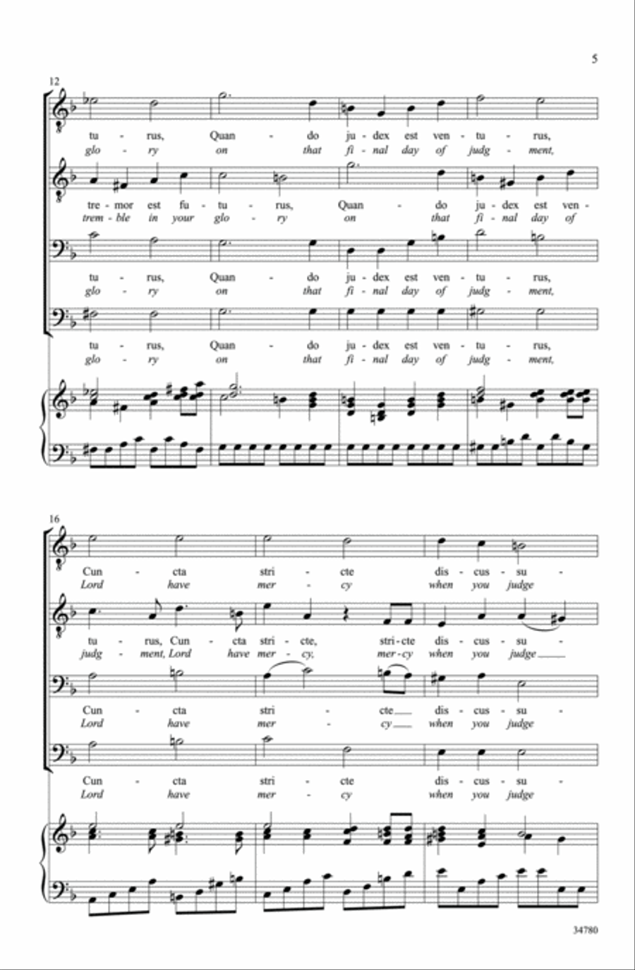 Dies Irae (from Requiem) TTBB scores gallery preview page 4