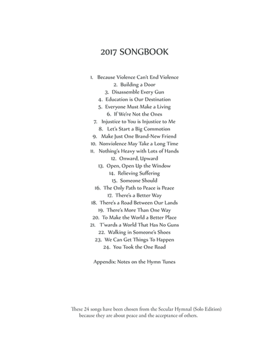St. Louis Peace Choir: 2017 Songbook