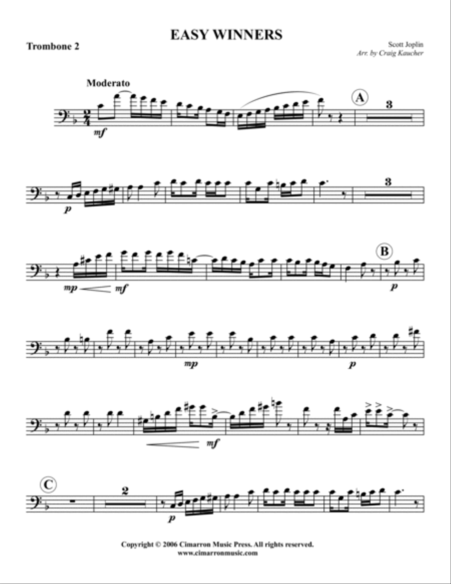 Easy Winners Trombone Quartet scores gallery preview page 6