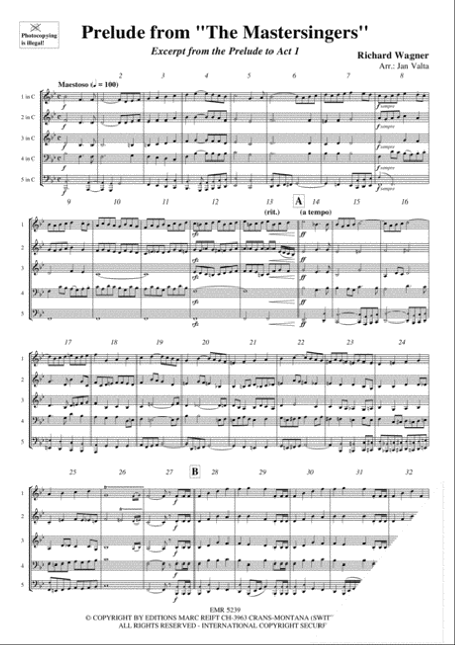 Prelude from The Mastersingers Brass Ensemble scores gallery preview page 3