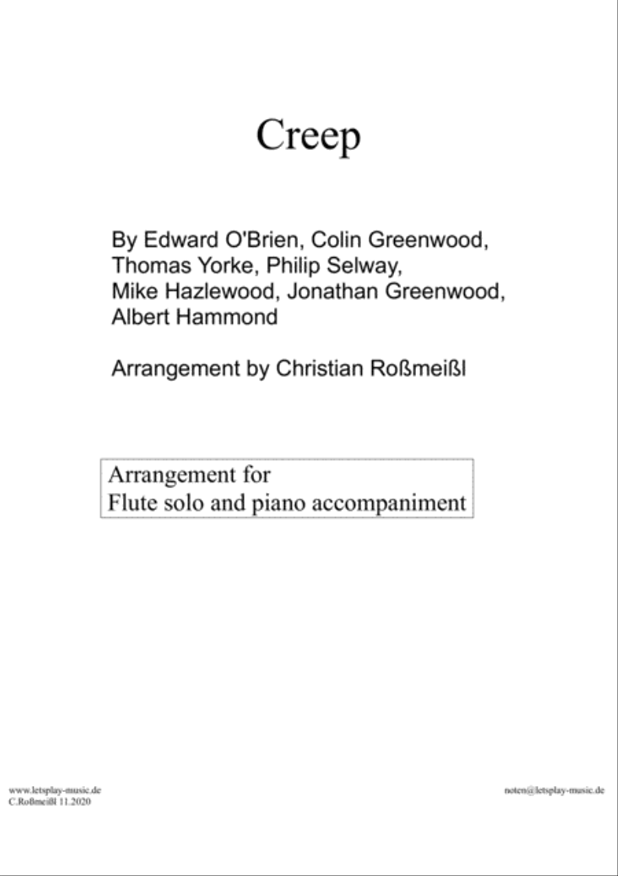Creep Flute Solo scores gallery preview page 1