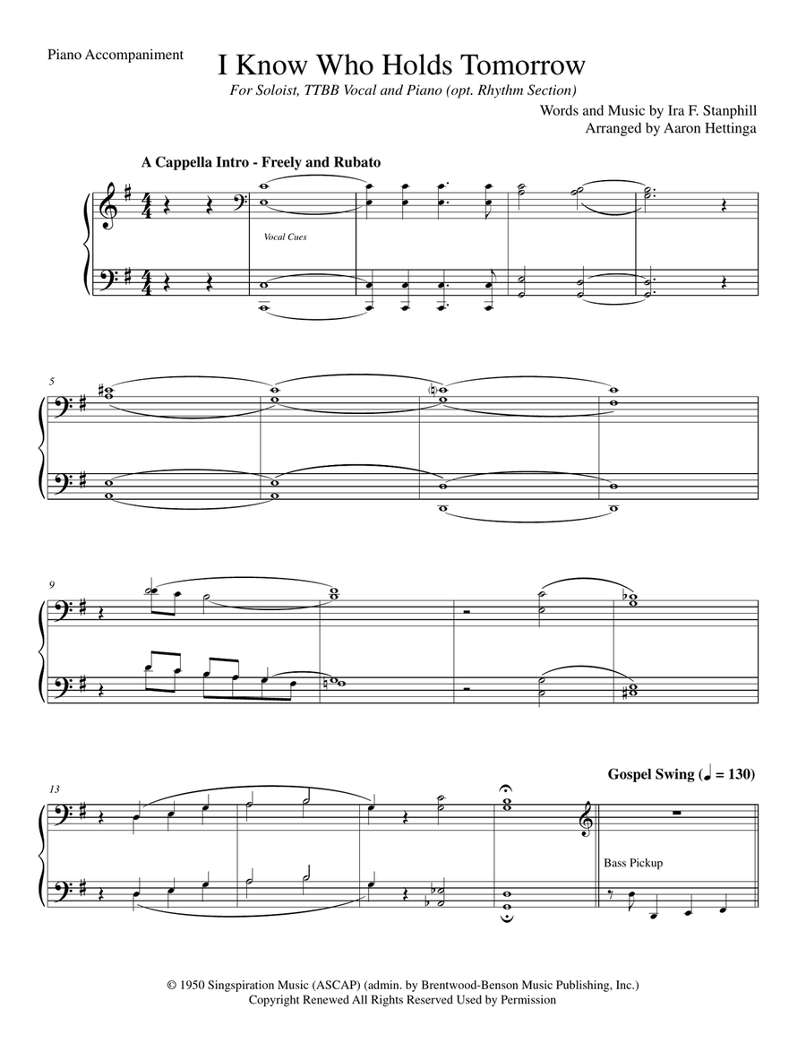 I Know Who Holds Tomorrow A Cappella scores gallery preview page 3