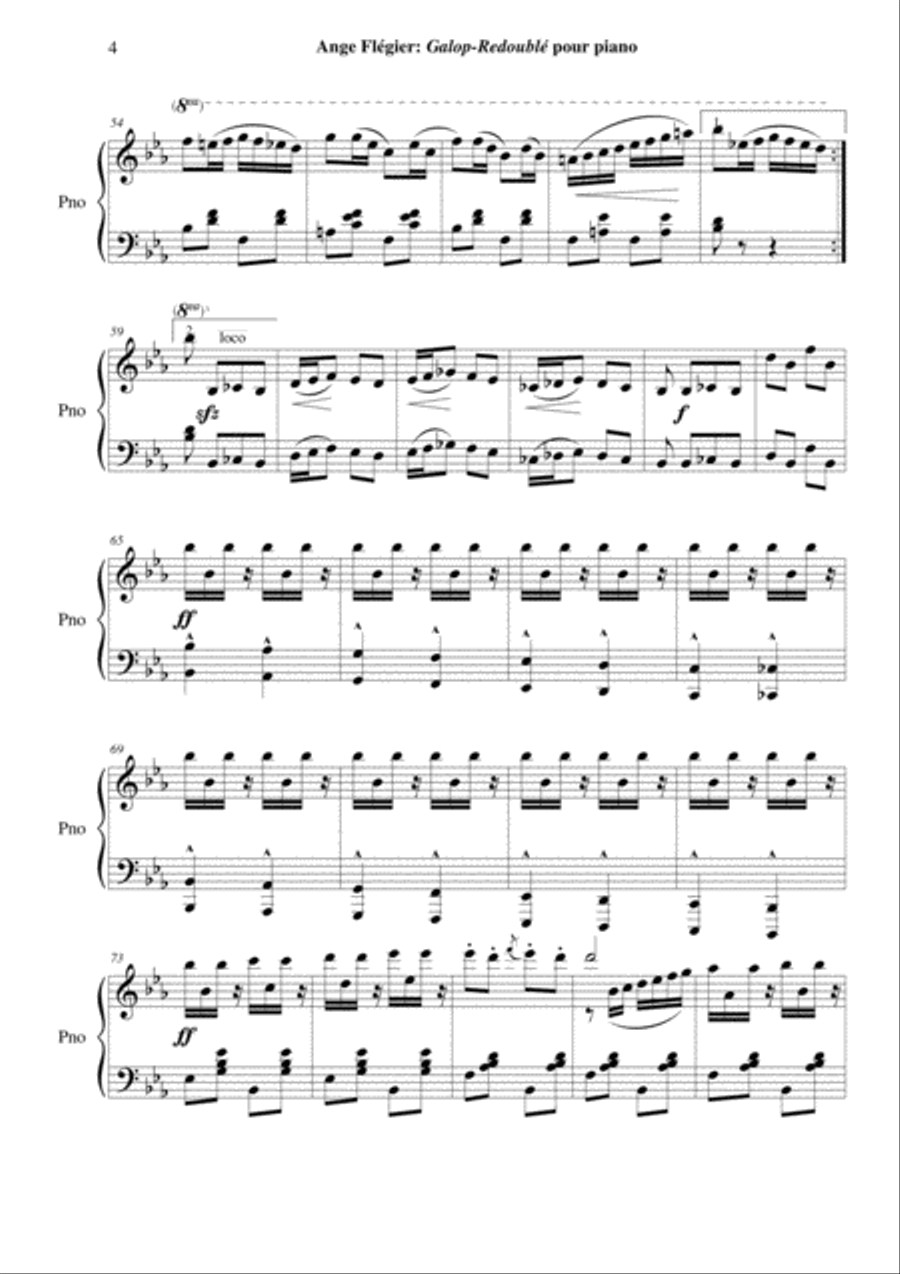 Ange Flégier: Galop-Redoublé for piano Piano Solo scores gallery preview page 4