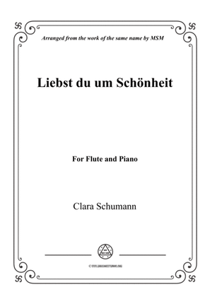 Book cover for Clara-Liebst du um Schönheit,for Flute and Piano