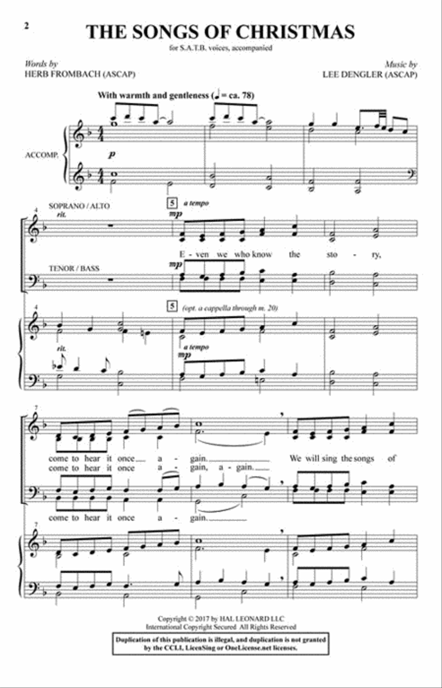 The Songs of Christmas The Songs of Christmas 4-Part scores gallery preview page 2
