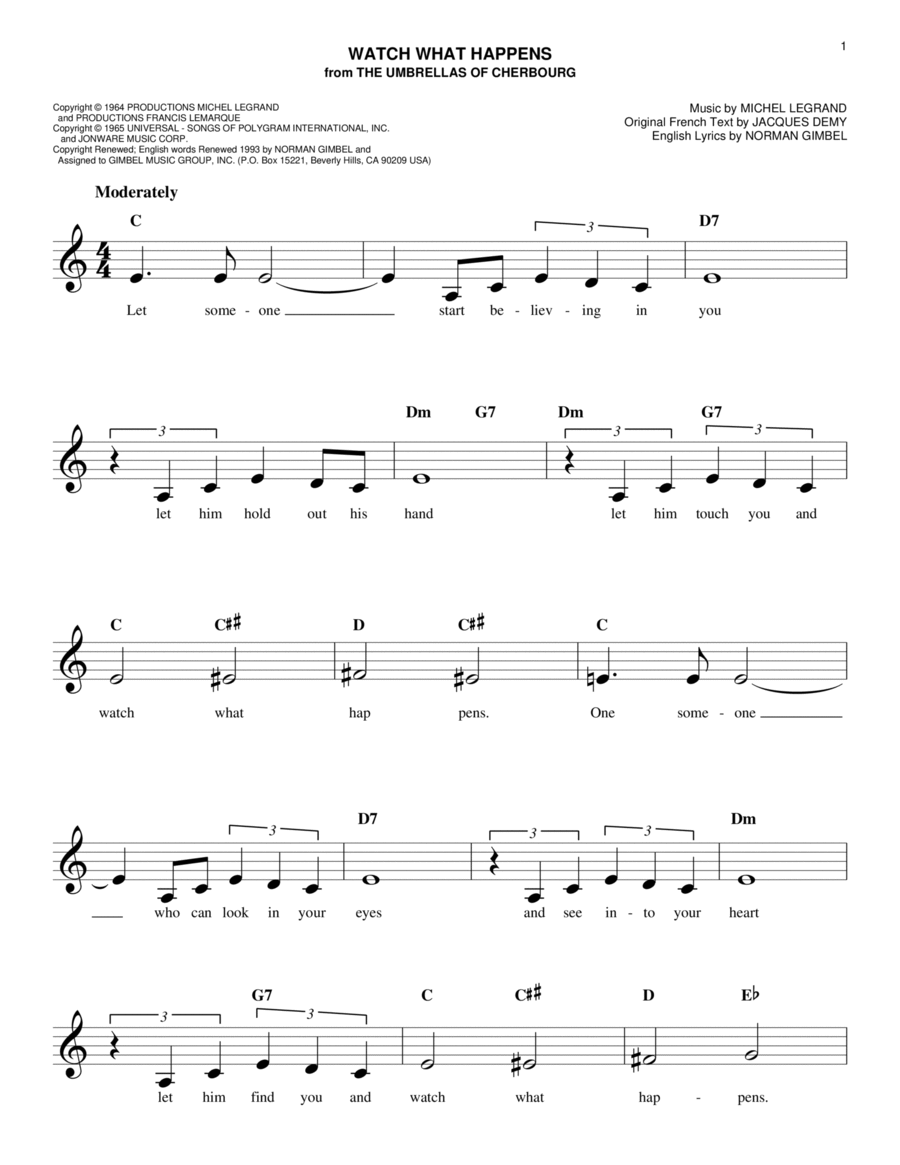 Watch What Happens Piano scores gallery preview page 1