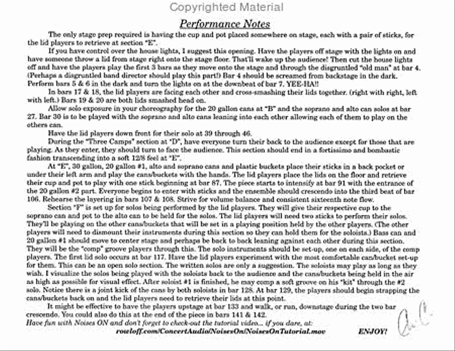 Noises ON Percussion Ensemble scores gallery preview page 3