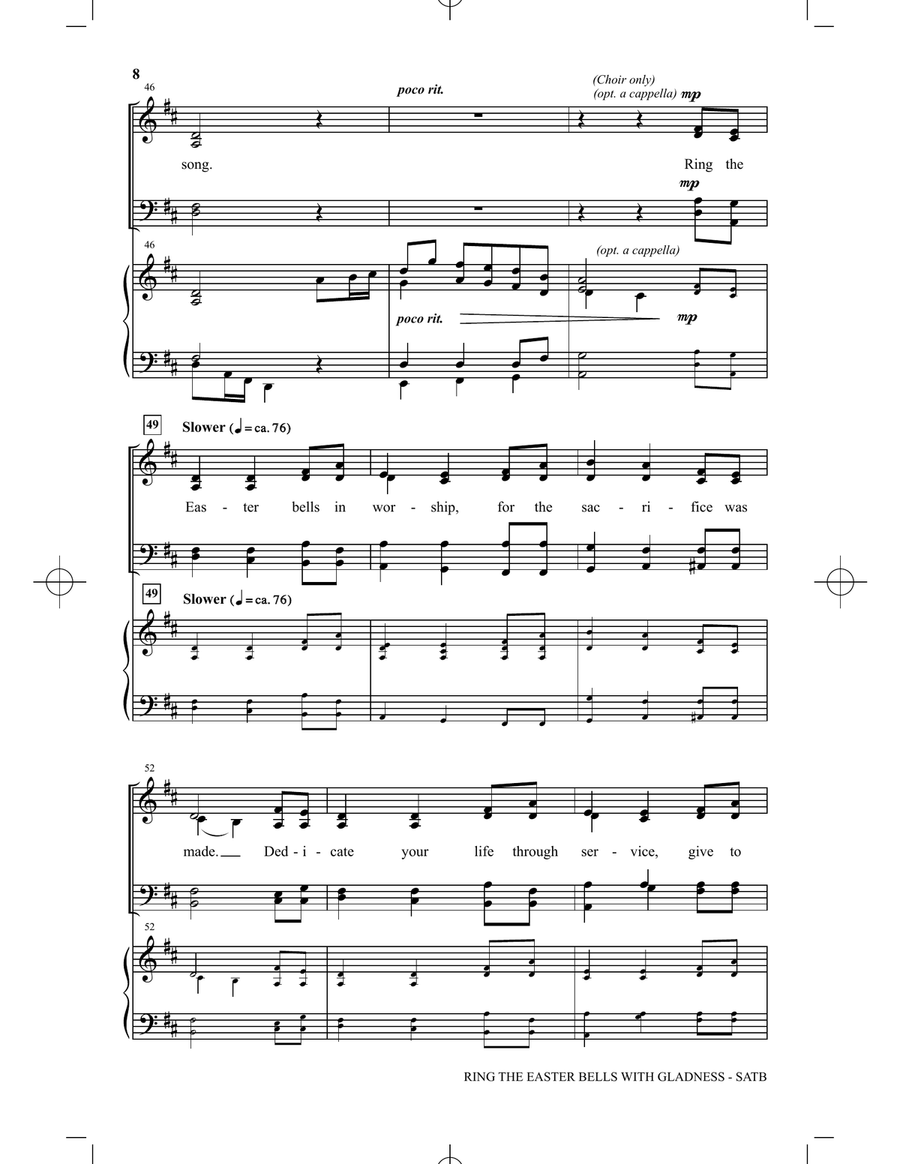 Ring The Easter Bells With Gladness Choir scores gallery preview page 6