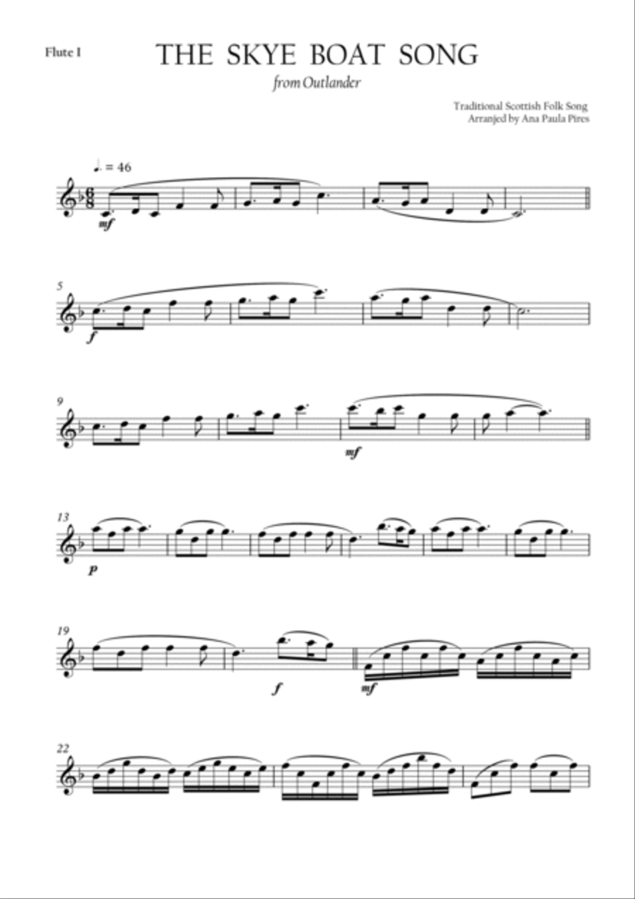 The Skye Boat Song from Outlander Woodwind Ensemble scores gallery preview page 6