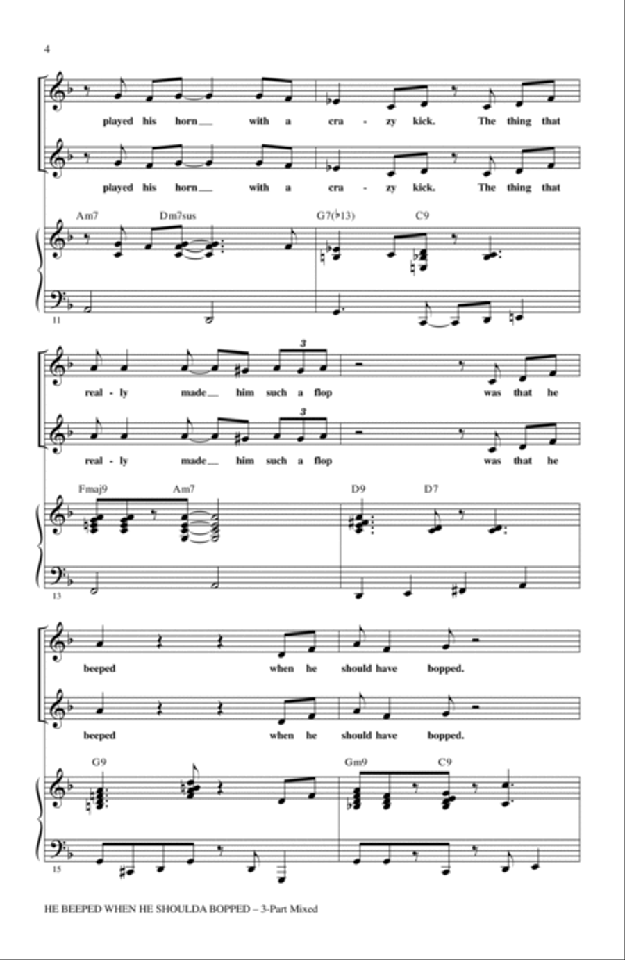 He Beeped When He Shoulda Bopped 3-Part scores gallery preview page 2