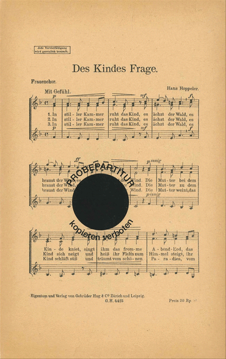 Kindes Frage Women's Choir scores gallery preview page 1