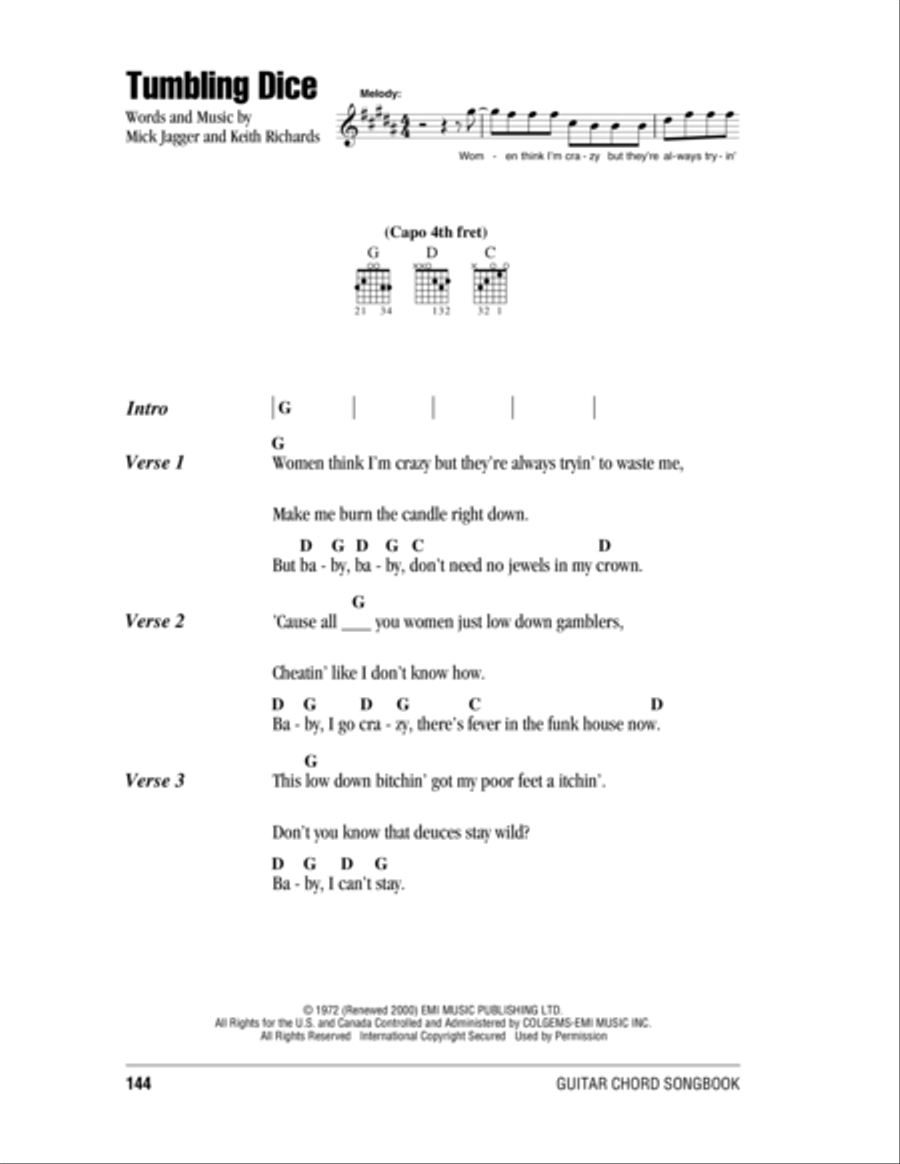 Tumbling Dice Acoustic Guitar scores gallery preview page 1