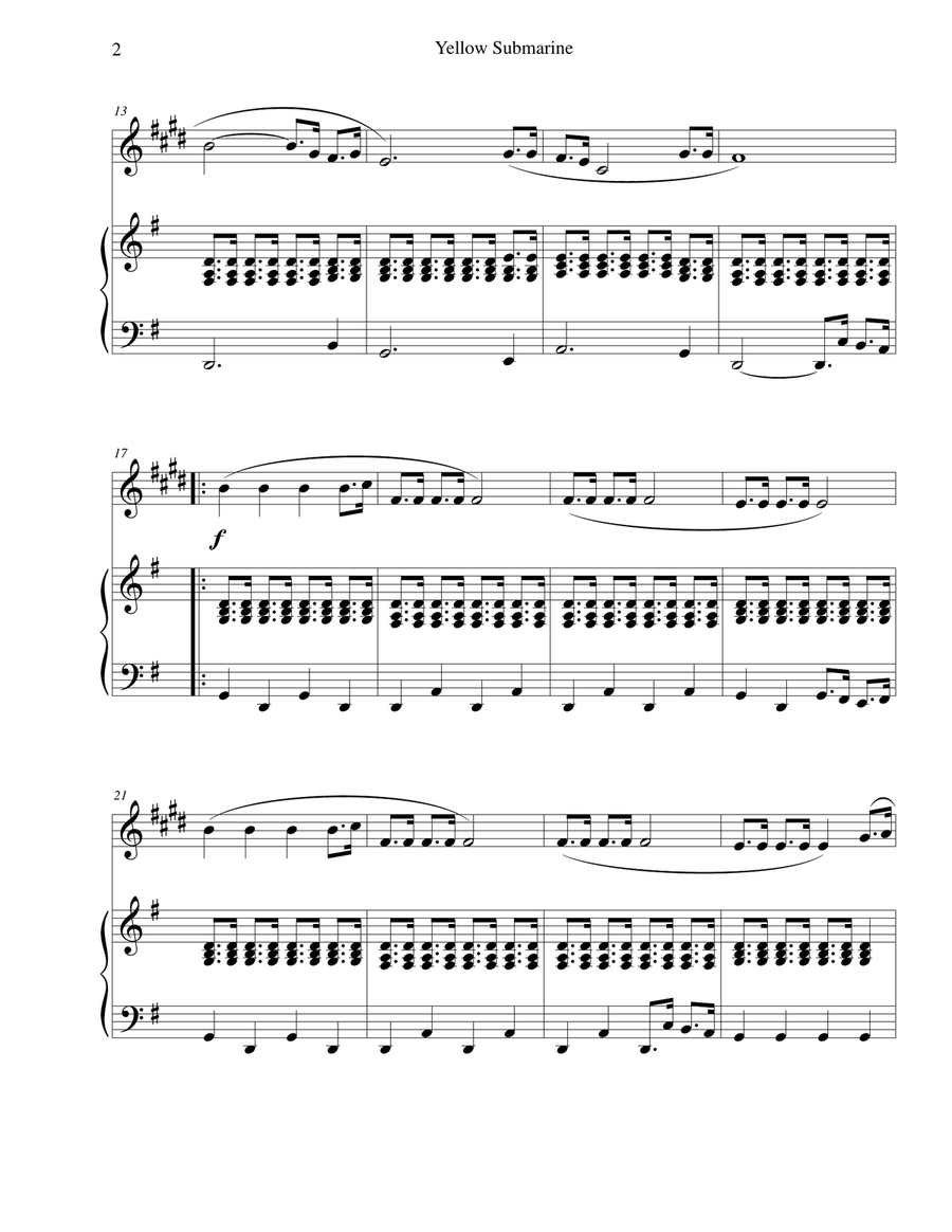 Yellow Submarine Alto Saxophone scores gallery preview page 2