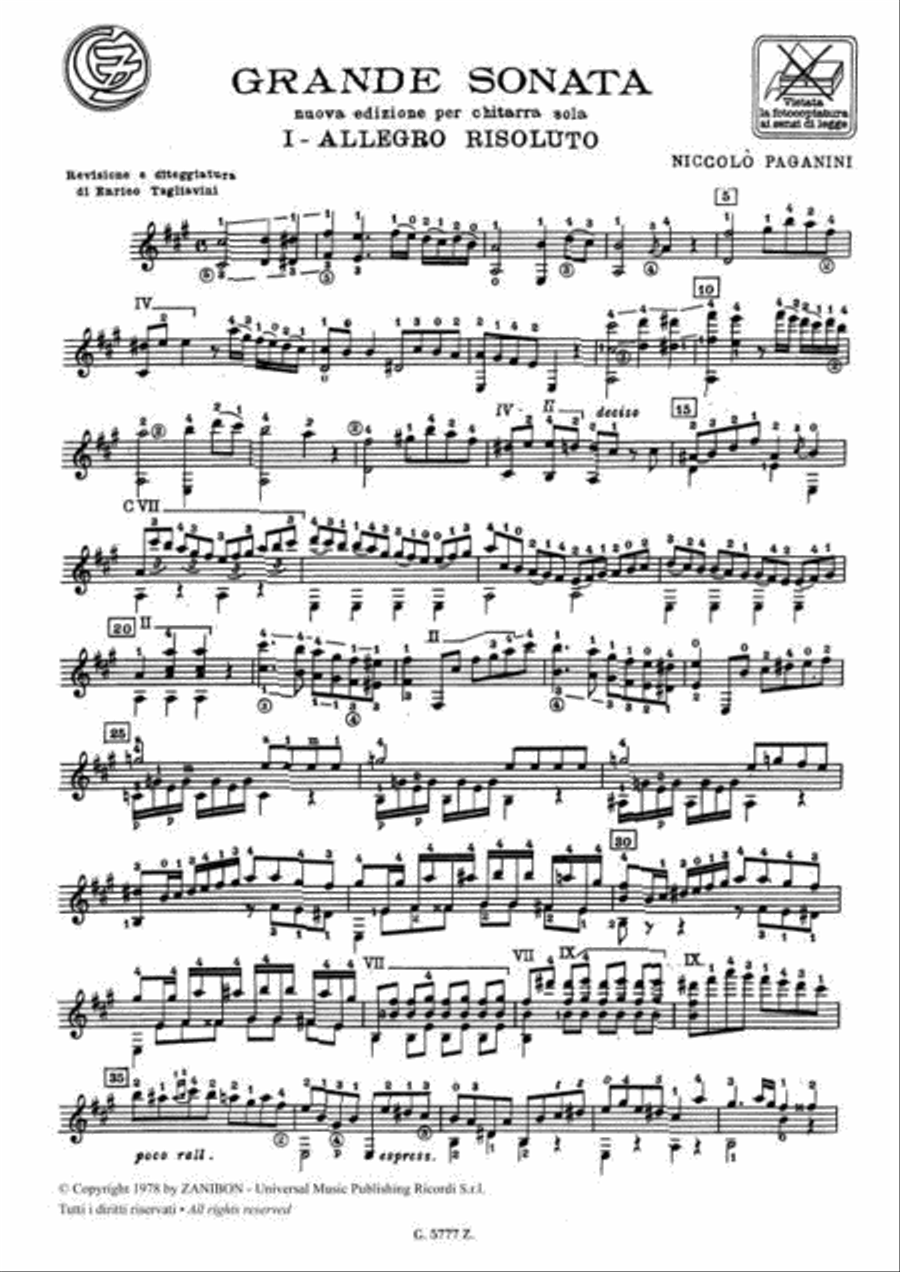 Grande Sonata A Chitarra Sola Violin scores gallery preview page 2