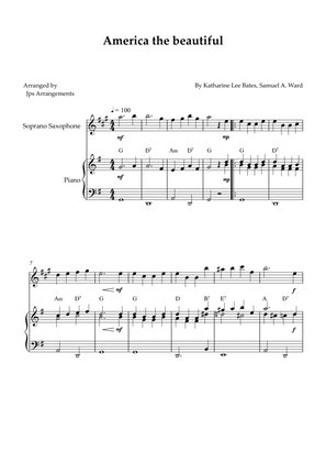 America The Beautiful for Soprano sax solo and piano (+ CHORDS)
