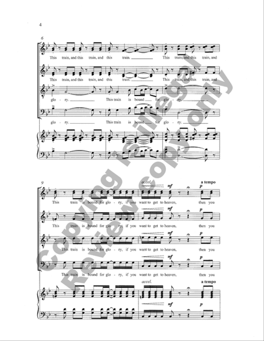 Gospel Songs: This Train (Piano/Choral Score) 4-Part scores gallery preview page 9