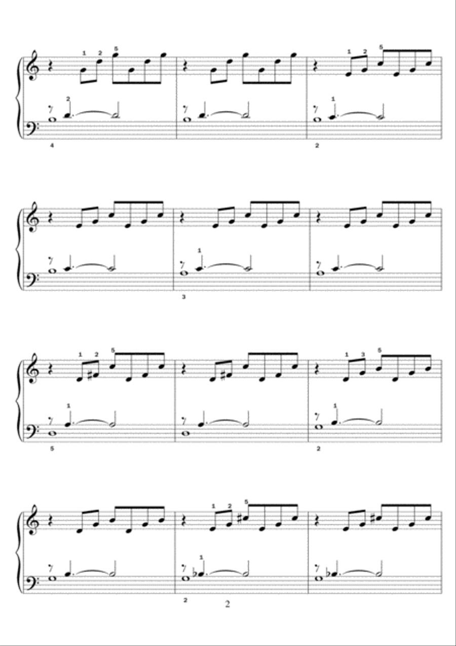 Prelude No.1 in C Major (from The Well-Tempered Clavier, Bk.1) Easy Piano scores gallery preview page 2